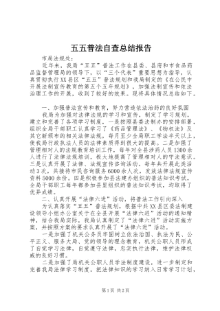 2024年五五普法自查总结报告
