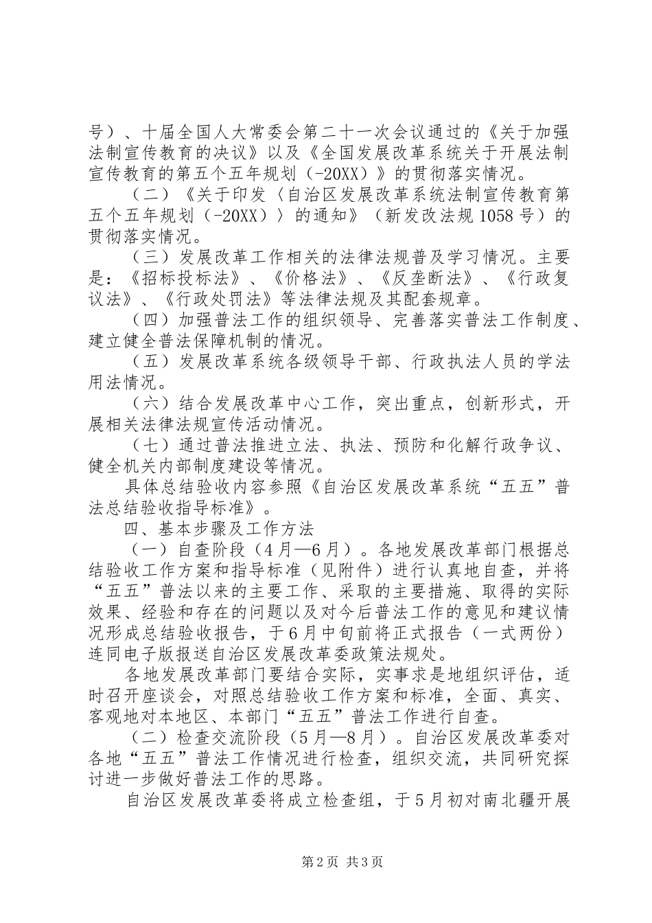 2024年五五普法总结验收工作方案范文_第2页