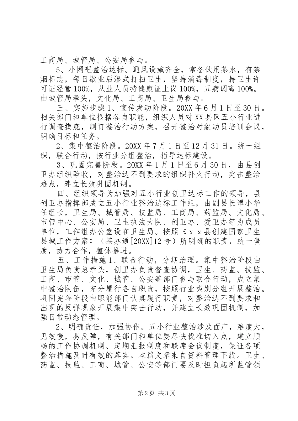 2024年五小行业专项整治方案_第2页