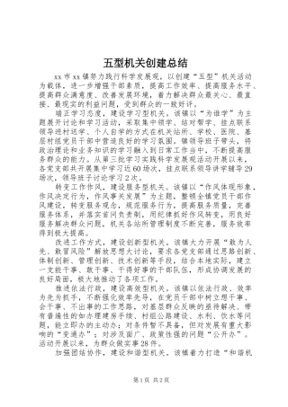 2024年五型机关创建总结