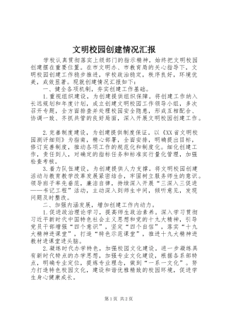 2024年文明校园创建情况汇报