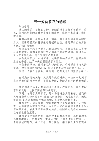 2024年五一劳动节我的感想