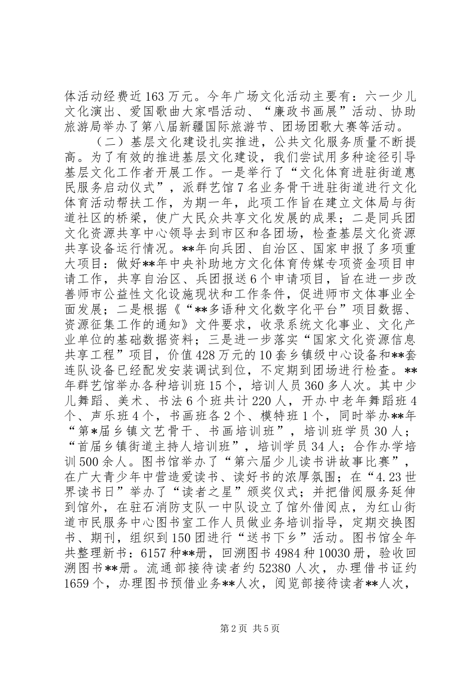 2024年文体局工作总结_第2页