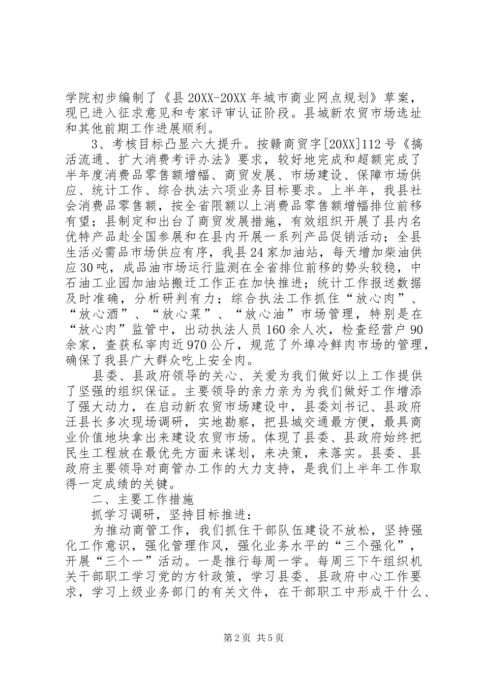 2024年五抓五推提升商业管理工作总结_第2页
