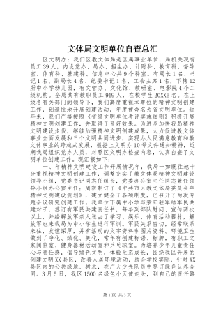 2024年文体局文明单位自查总汇