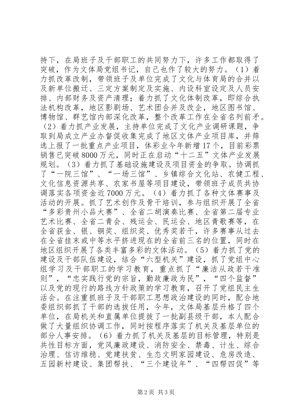 2024年文体局新闻出版版权局党组书记述职述廉报告_第2页