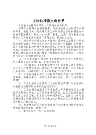 2024年文物勘探费支出意见