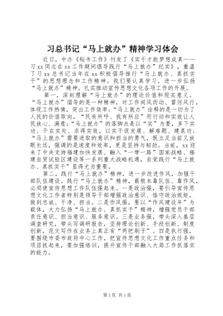 2024年习总书记马上就办精神学习体会