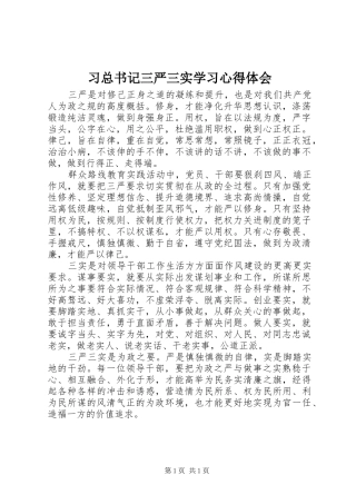 2024年习总书记三严三实学习心得体会