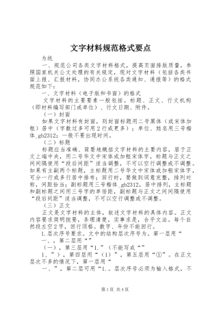 2024年文字材料规范格式要点