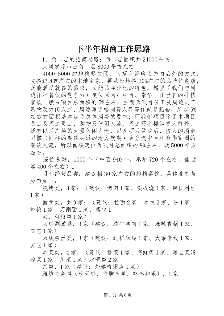 2024年下半年招商工作思路_第1页