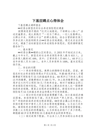 2024年下基层蹲点心得体会