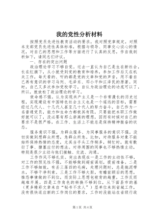2024年我的党性分析材料