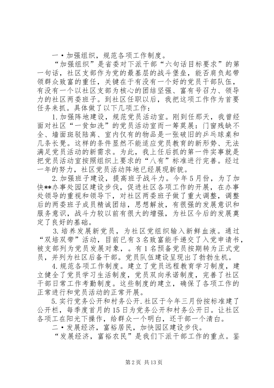 2024年下派第一书记述职报告_第2页