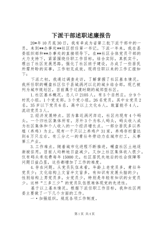 2024年下派干部述职述廉报告