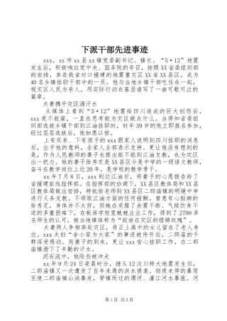 2024年下派干部先进事迹