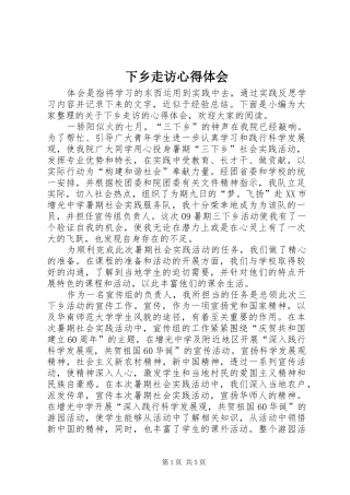 2024年下乡走访心得体会