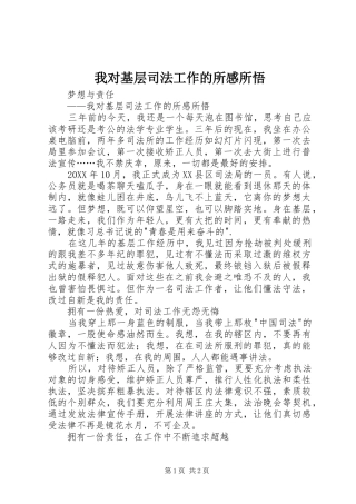 2024年我对基层司法工作的所感所悟