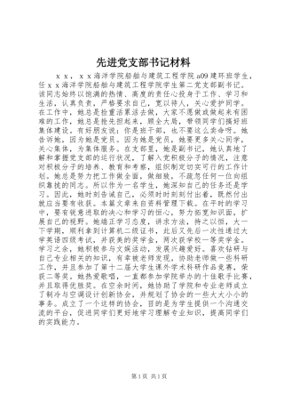 2024年先进党支部书记材料