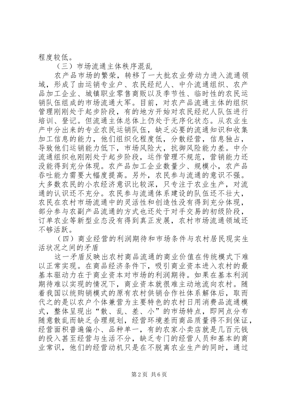 2024年我国农村市场流通问题综述_第2页
