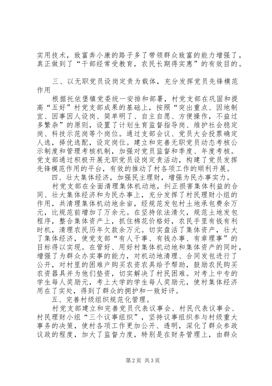 2024年先进基层党组织村党支部推材料_第2页