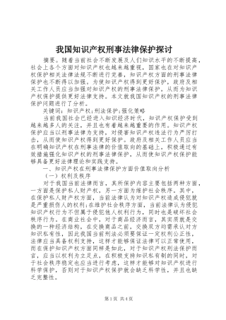 2024年我国知识产权刑事法律保护探讨