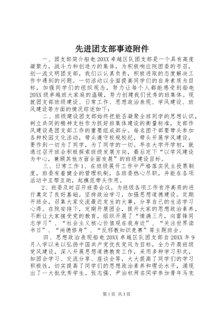2024年先进团支部事迹附件