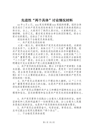 2024年先进性两个具体讨论情况材料
