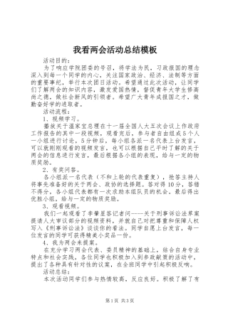 2024年我看两会活动总结模板