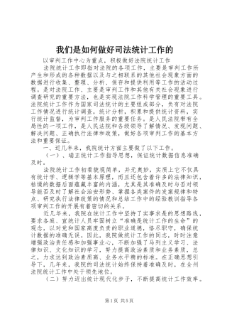 2024年我们是如何做好司法统计工作的