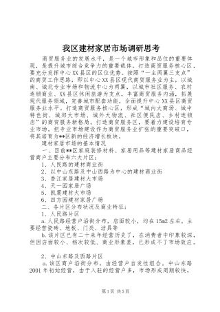 2024年我区建材家居市场调研思考