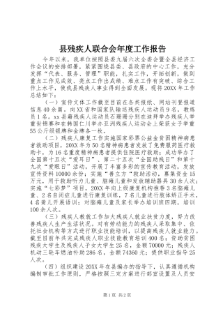 2024年县残疾人联合会年度工作报告