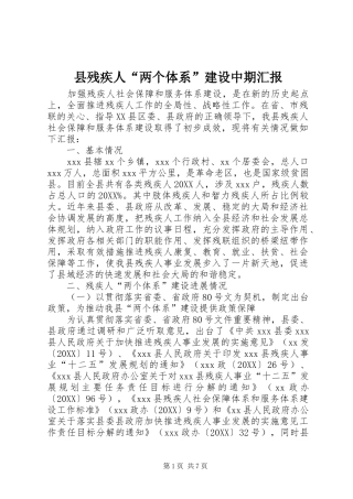 2024年县残疾人两个体系建设中期汇报