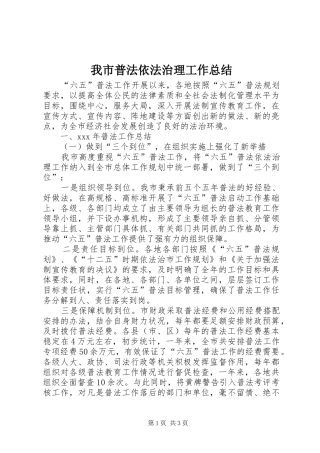 2024年我市普法依法治理工作总结