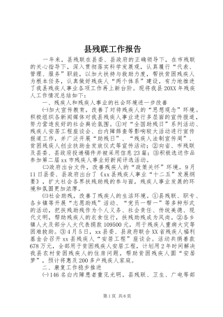 2024年县残联工作报告