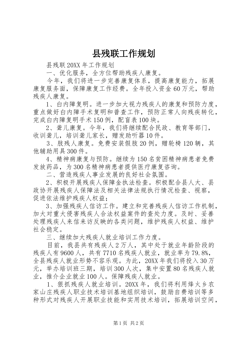 2024年县残联工作规划_第1页