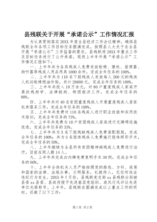 2024年县残联关于开展承诺公示工作情况汇报