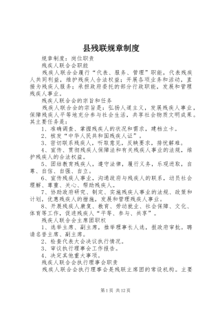 2024年县残联规章制度