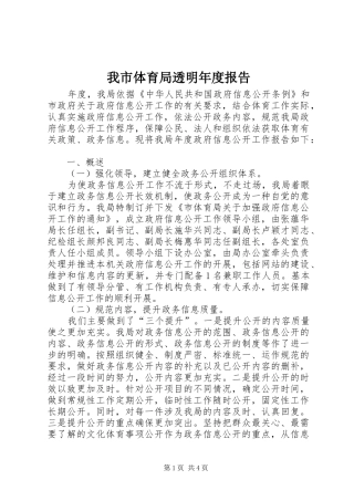 2024年我市体育局透明年度报告