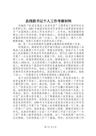 2024年县残联书记个人工作考察材料