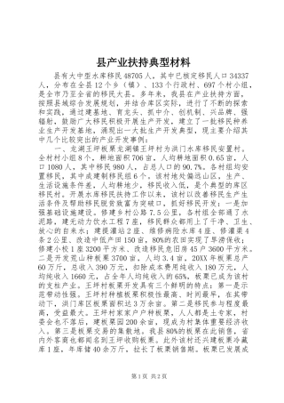 2024年县产业扶持典型材料