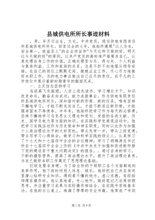 2024年县城供电所所长事迹材料