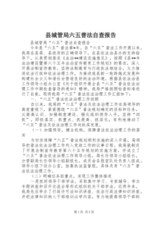 2024年县城管局六五普法自查报告