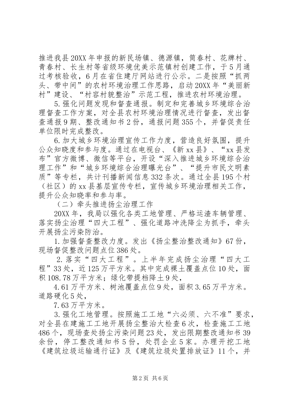 2024年县城市管理局上半年工作报告_第2页