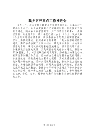 2024年我乡召开重点工作推进会