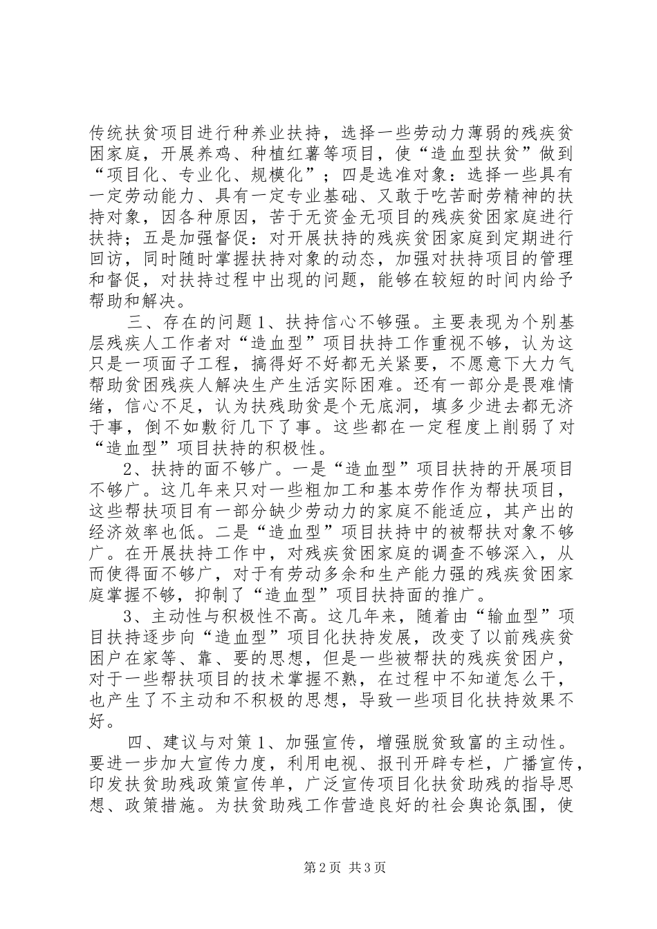 2024年我镇残疾人造血型扶持项目的现状和思考_第2页
