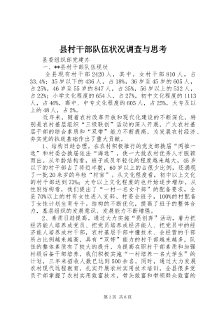 2024年县村干部队伍状况调查与思考