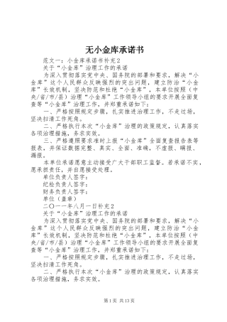 2024年无小金库承诺书