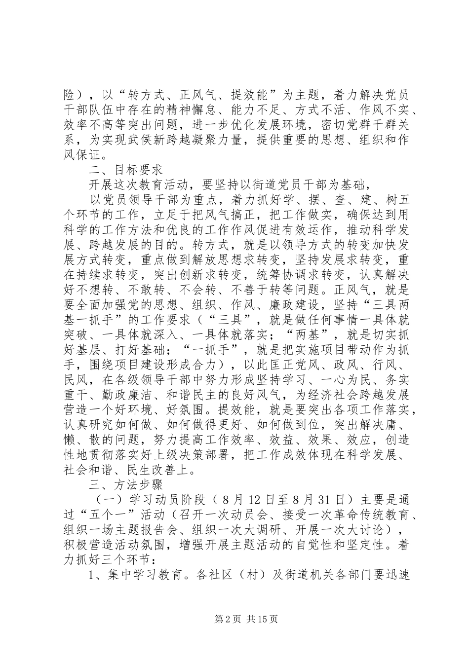 2024年武侯街道转方式正风气提效能活动实施方案_第2页