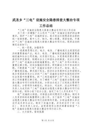 2024年武圣乡三电设施安全隐患排查大整治专项工作总结